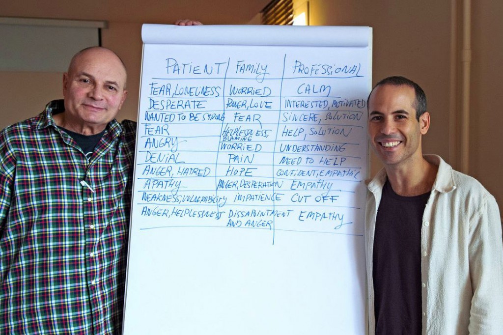 Iván Gómez y Rubén Bild imparten este taller "The Challenge of Being" para profesionales que trabajan en cuidados paliativos pediátricos en el Hospice de niños de Pécs, Hungría